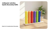 Rainbow Bead Abacus Wooden Counting Beads Color Recognition Hand-Eye Coordination