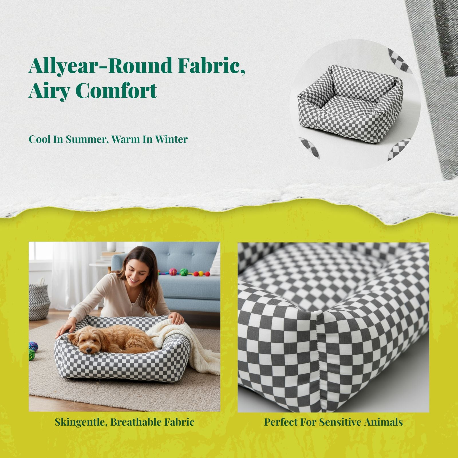 Washable fitted dog bed cover