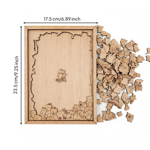 100 Pieces Standing Display Puzzle Gift Cat Shaped Puzzle Hard for Couples