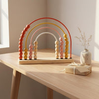 Rainbow Abacus Toy Colorful Beads Counting Frame Hand-Eye Coordination Addition Subtraction Learning Tool for Kids, Preschoolers, Homeschooling