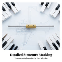 Double-Ended Piano Wrench Hollow Socket Tips Stainless Steel Piano Wrench