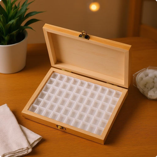Wooden Nail Storage Box Clasp Closure Manicure Case High Capacity
