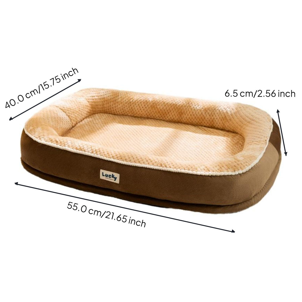 Dog Bed, Washable Non-Slip Plush Pet Mat, All-Season Comfort