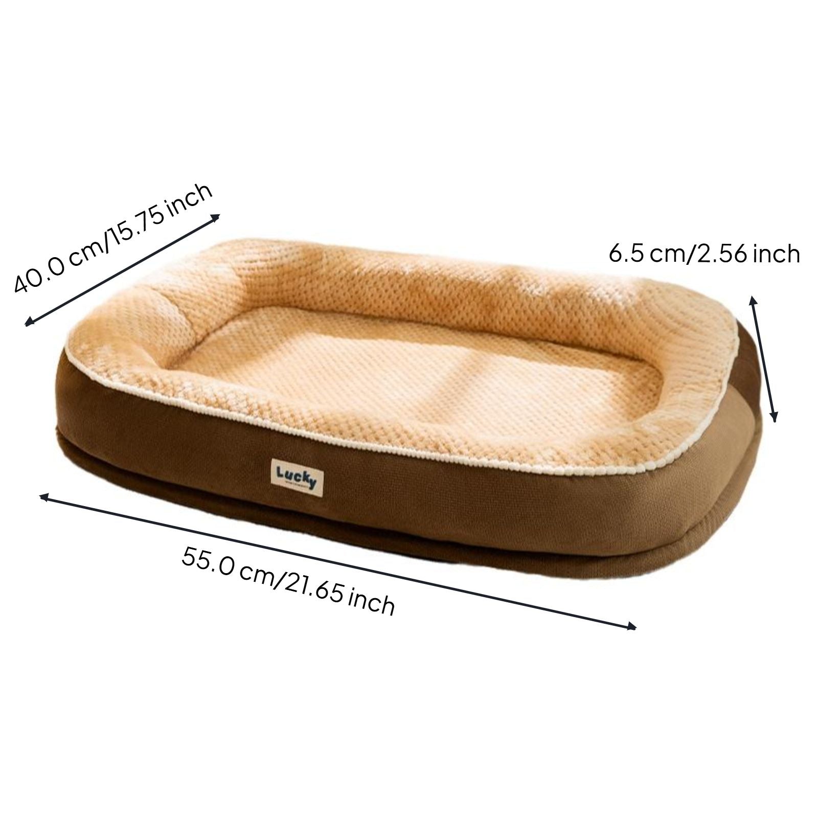 Dog Bed, Washable Non-Slip Plush Pet Mat, All-Season Comfort