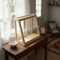 1/12 Scale Display Cabinet Wooden Frame Dollhouse Display Cabinet for Collectors