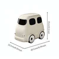 Cartoon Bus Trash Can Dualcompartment Lidded Waste Container Wheel-And
