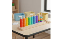 70 Pieces Rainbow Stacking Rings Color Recognition Circle Stacking Toy Fine Motor Skills Rainbow Stacker for Preschoolers, Kindergarten