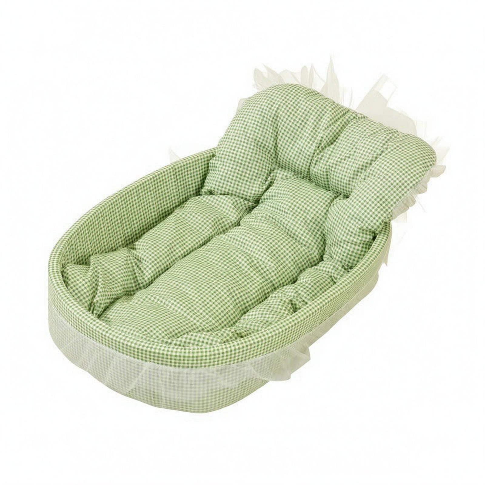 Oval Pet Bed Polyester Cushioned Nest Bed Water-Resistant Bottom for Small Dogs