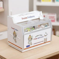 Mini Convenience Shop Fridge Realistic Mini Ice Cream Freezer Scene Prop
