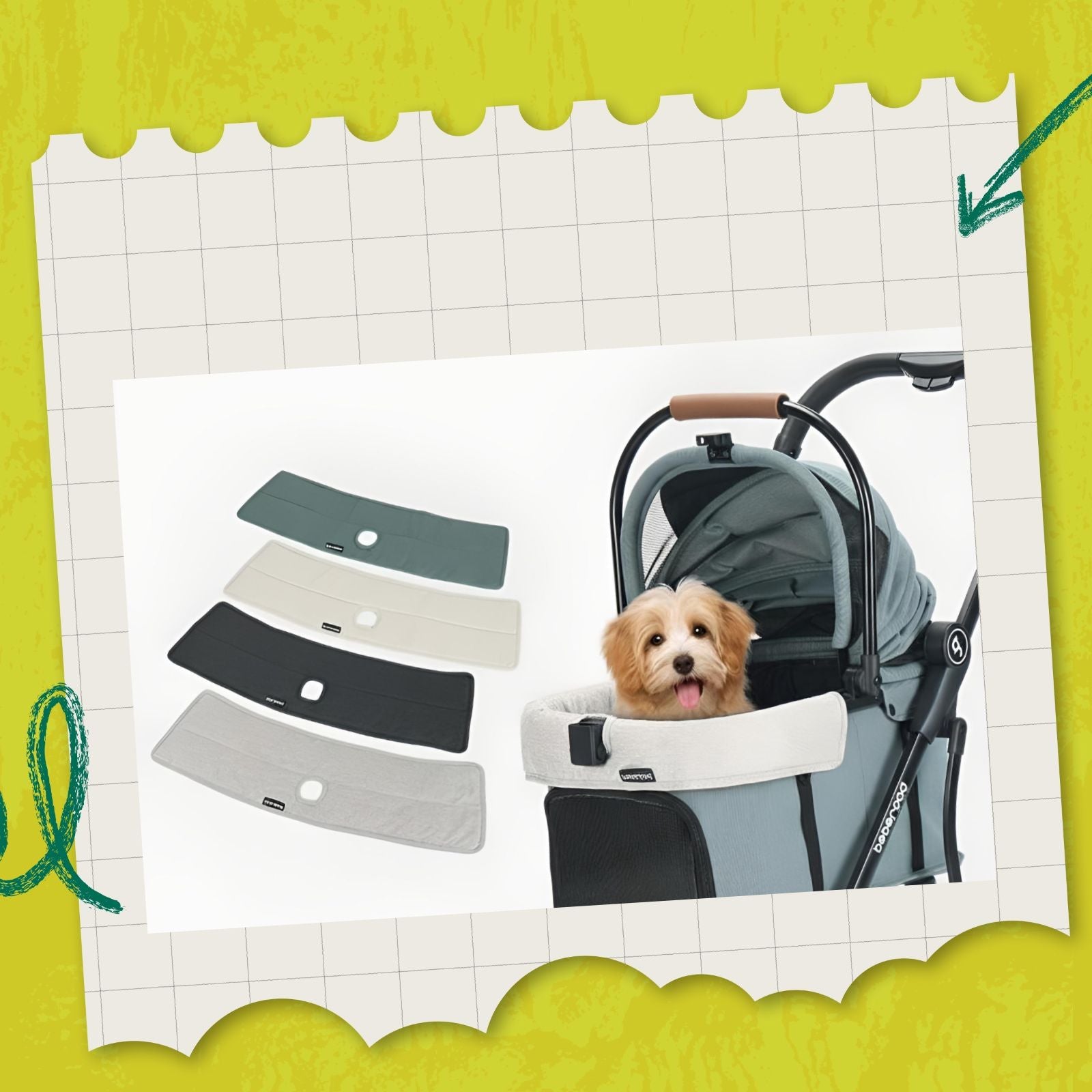 Washable non-slip pet stroller pad