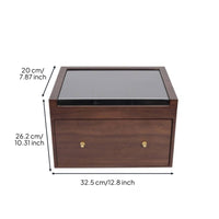 Card Collection Display Case Dustproof Wooden Trading Card Box Glass Cover for Sports Fans