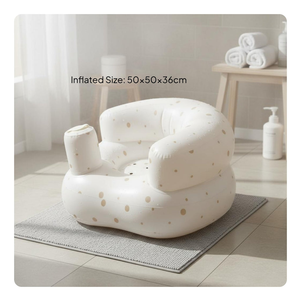 Inflatable Baby Bath Stool Supportive Design Baby Learn-to-Sit Seat for Infants