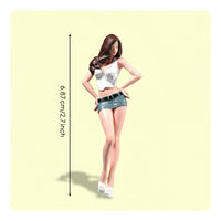 Scale Model Lady Realistic Design Miniature Female Figure Scene Decoration