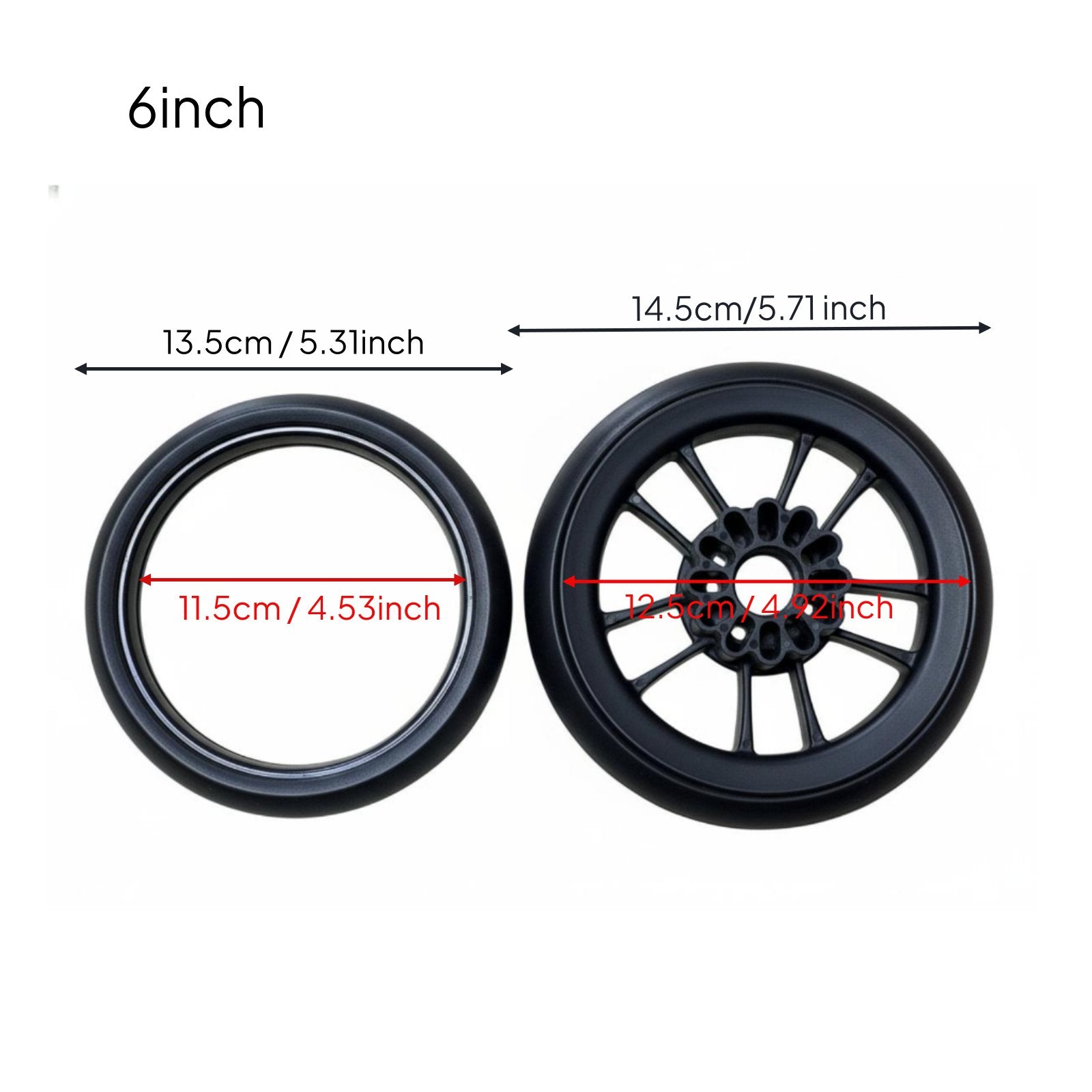 Pram Wheel Rubber Tire Universal Fit Baby Carriage Wheel Tire