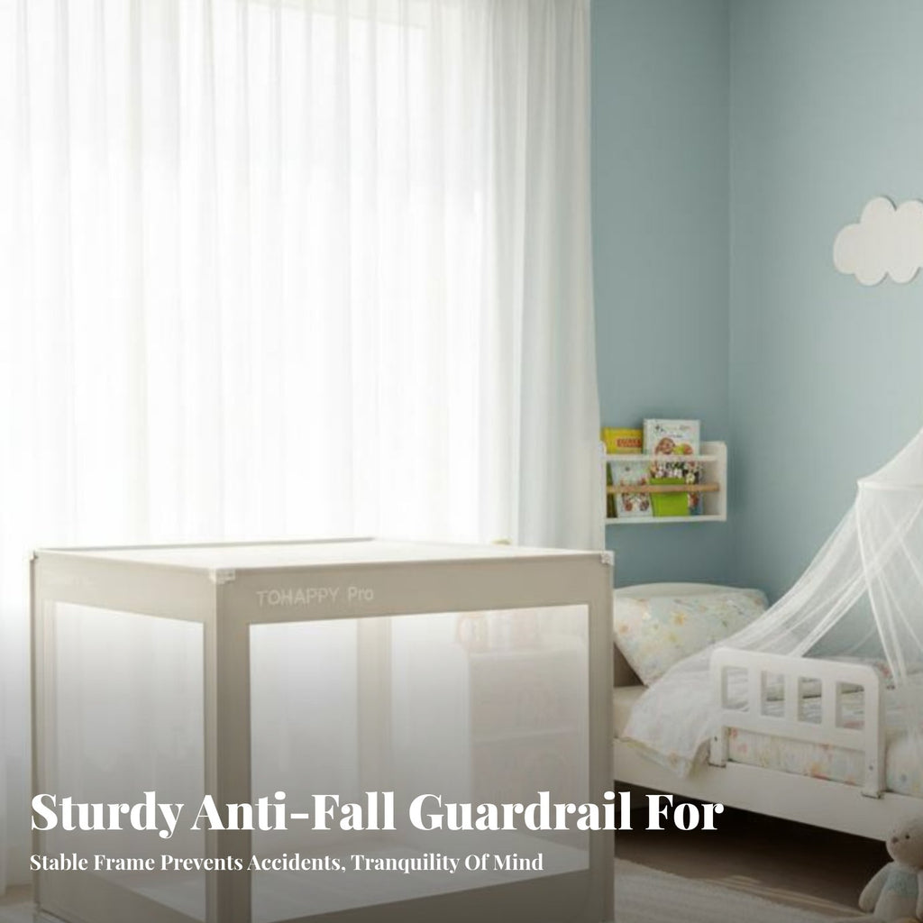 Young Child Bed Enclosure Anti-Fall Design Child Safety Gear Adjustable Height Dense Mesh for Infants, Parents