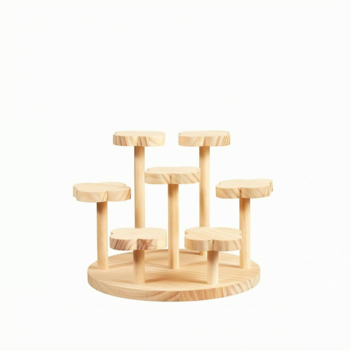 Flower-Shaped Display Stand Oval Base Household Decor Multi-Level