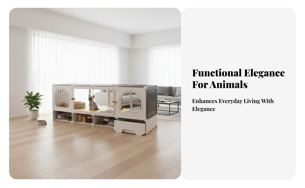 Kennel with Potty Area Luxury Villa Design Pet Furniture Easy to Clean for Home