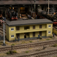 Model Railway Building Detailed Miniature Station Structure Display for Modelers