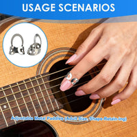 3 Pieces Metal Adjustable Finger Picks Sturdy for Practice, Musicians, Beginners