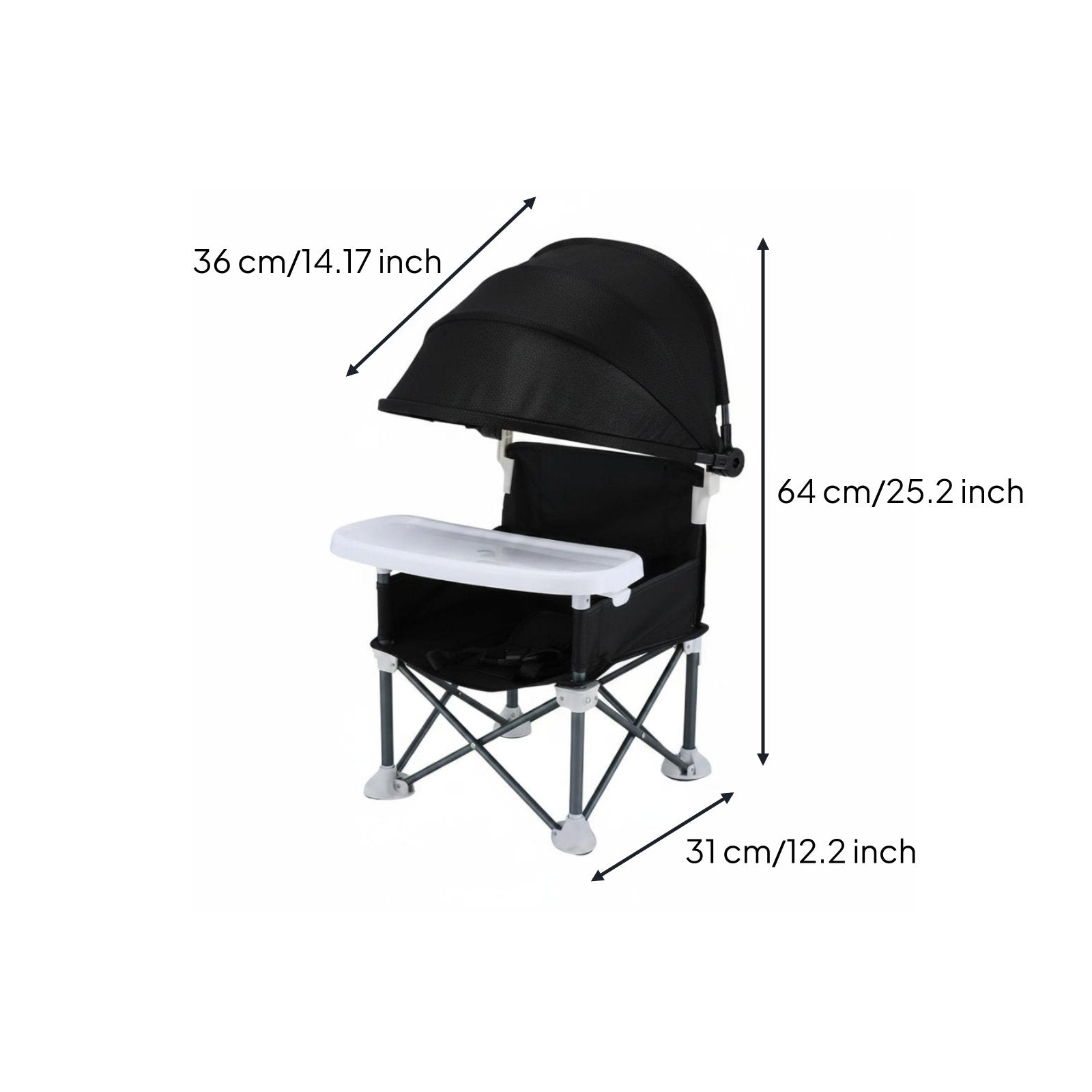 Beach Chair with Canopy Foldable Kids Camping Chair Fade Resistant for Babies