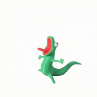 3D-Printed Lizard Pen Holder Standing Figurine Lizard Pen Holder Curved Tail