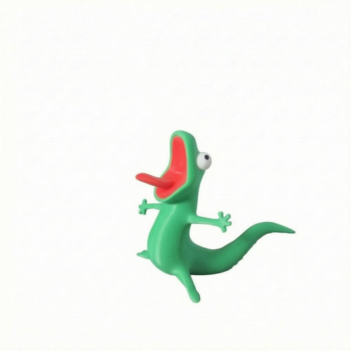 3D-Printed Lizard Pen Holder Standing Figurine Lizard Pen Holder Curved Tail