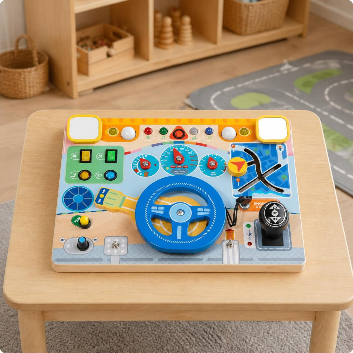 Electronic Steering Wheel Toy Hands-on Learning Interactive Car Dashboard Toy