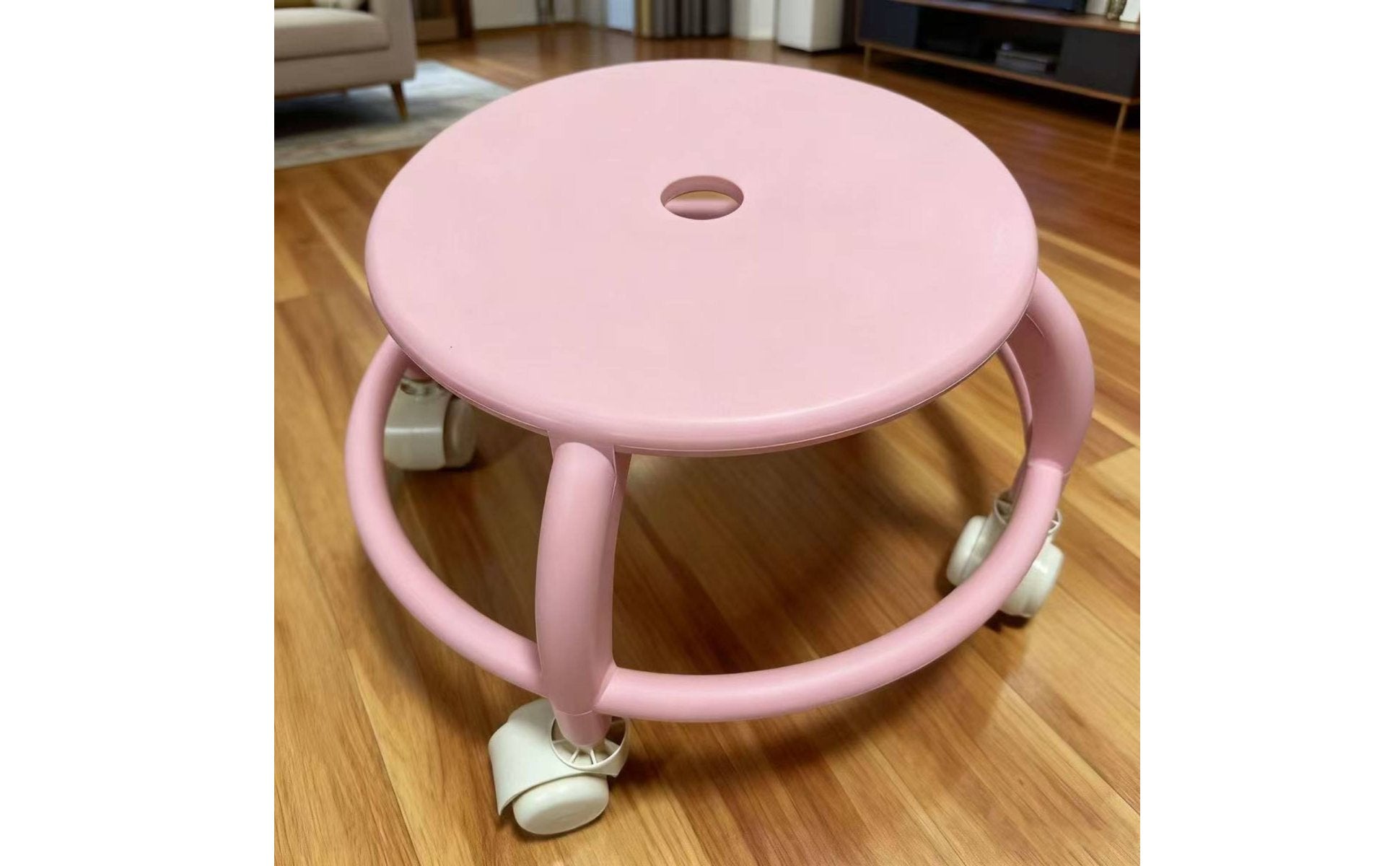 Plastic Wheeled Stool Quiet Wheels Floor Roller Seat for Living Room, Toddlers