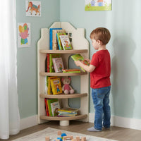 Bookcase Multi-Layer Kids Bookcase Front-Facing Shelves House-Shaped Storage Shelf for Playroom, Nursery, Classroom