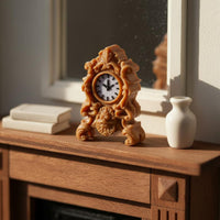 Vintage Dollhouse Clock Detailed Craftsmanship Baroque Table Clock Model