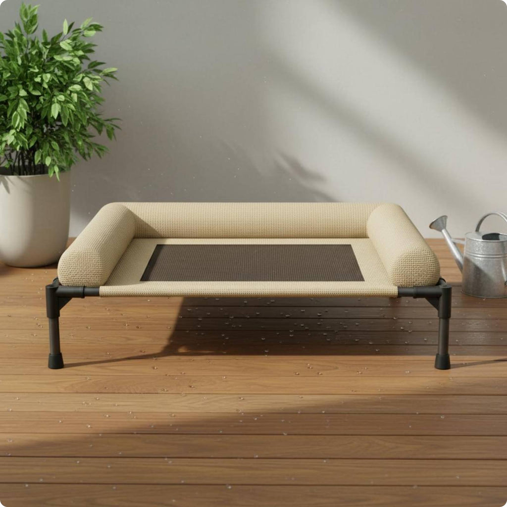 Raised Dog Elevated Pet Bed Cooling Mesh Dog Bed No-Tools-Required Assembly