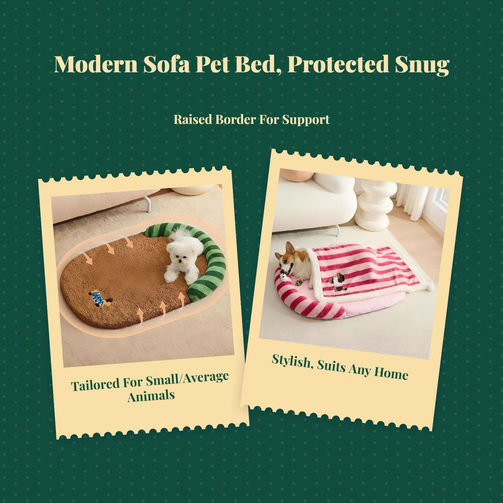 Plush Dog Bed with Removable Cover Comfortable Pet Sofa