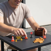 21 Pieces Dollhouse Road Construction Set High Feature Dollhouse Miniature Tools