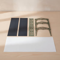 Canopy with Lattice Support Frame Corrugated Shelter Miniature for Dioramas