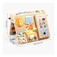 LED Busy Board Early Education Four-in- Sensory Board Wooden Infant Toy for Infants, Home, Nursery