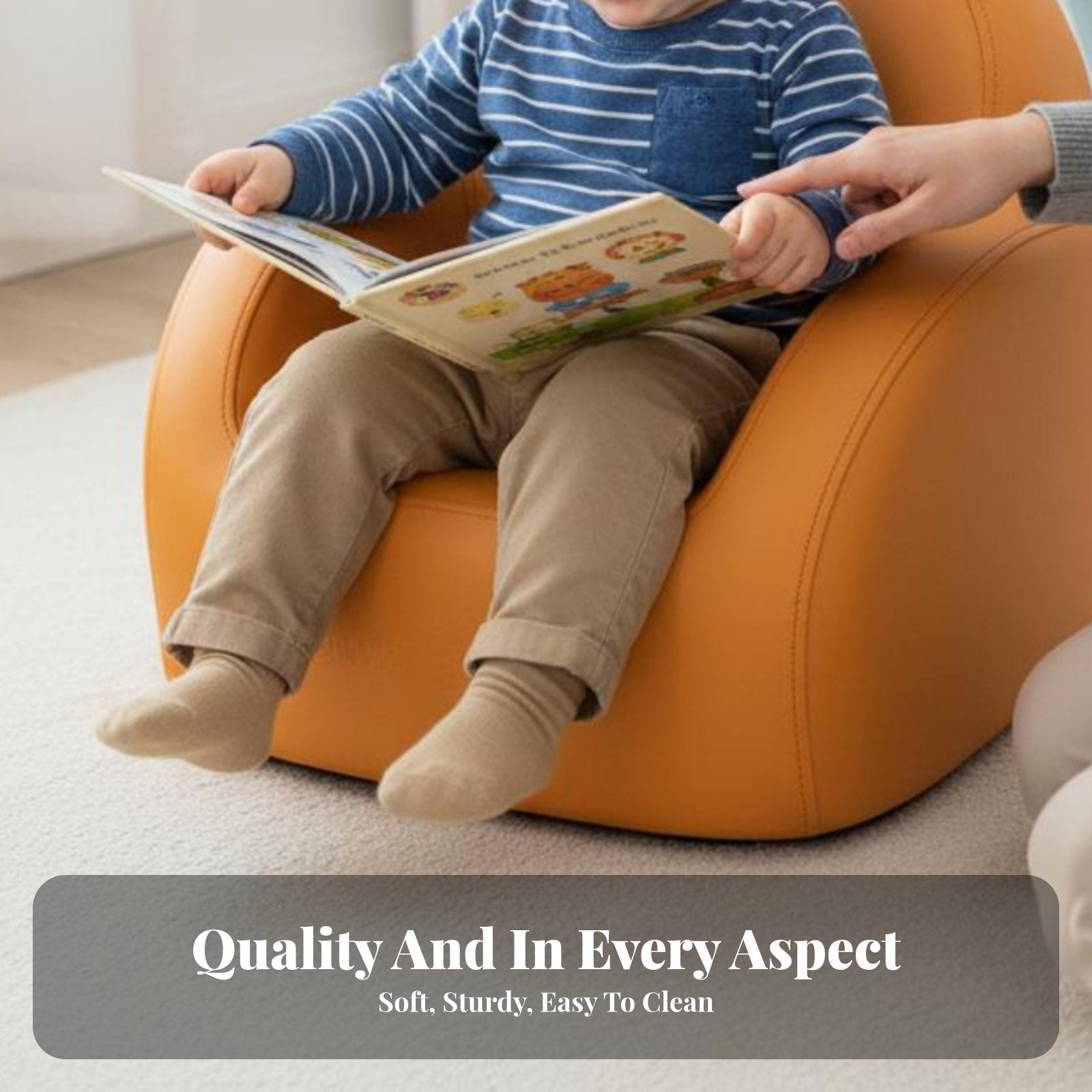 Upholstered child's Armchair Learn-to-Sit Support child's Club Chair for Parents
