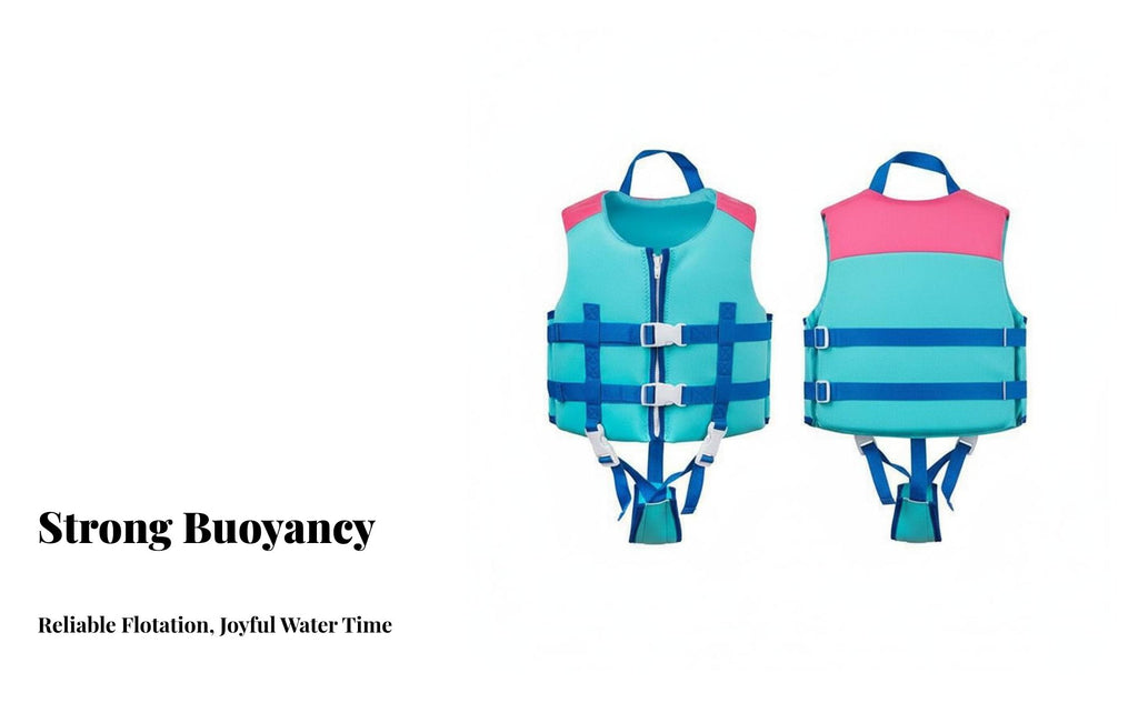 Adjustable Straps Kids Life Jacket Sleeveless Design Children's Swim Vest Lightweight for Toddlers, Swimming, Beach, Boating