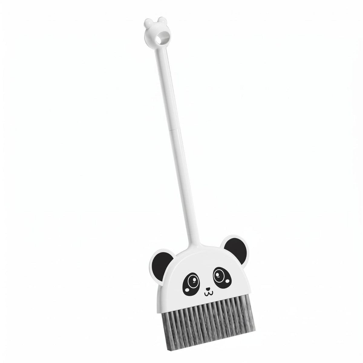 Panda-Face Broom Cartoon Style Panda Broom Black Ear Details for Children
