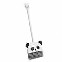 Panda-Face Broom Cartoon Style Panda Broom Black Ear Details for Children