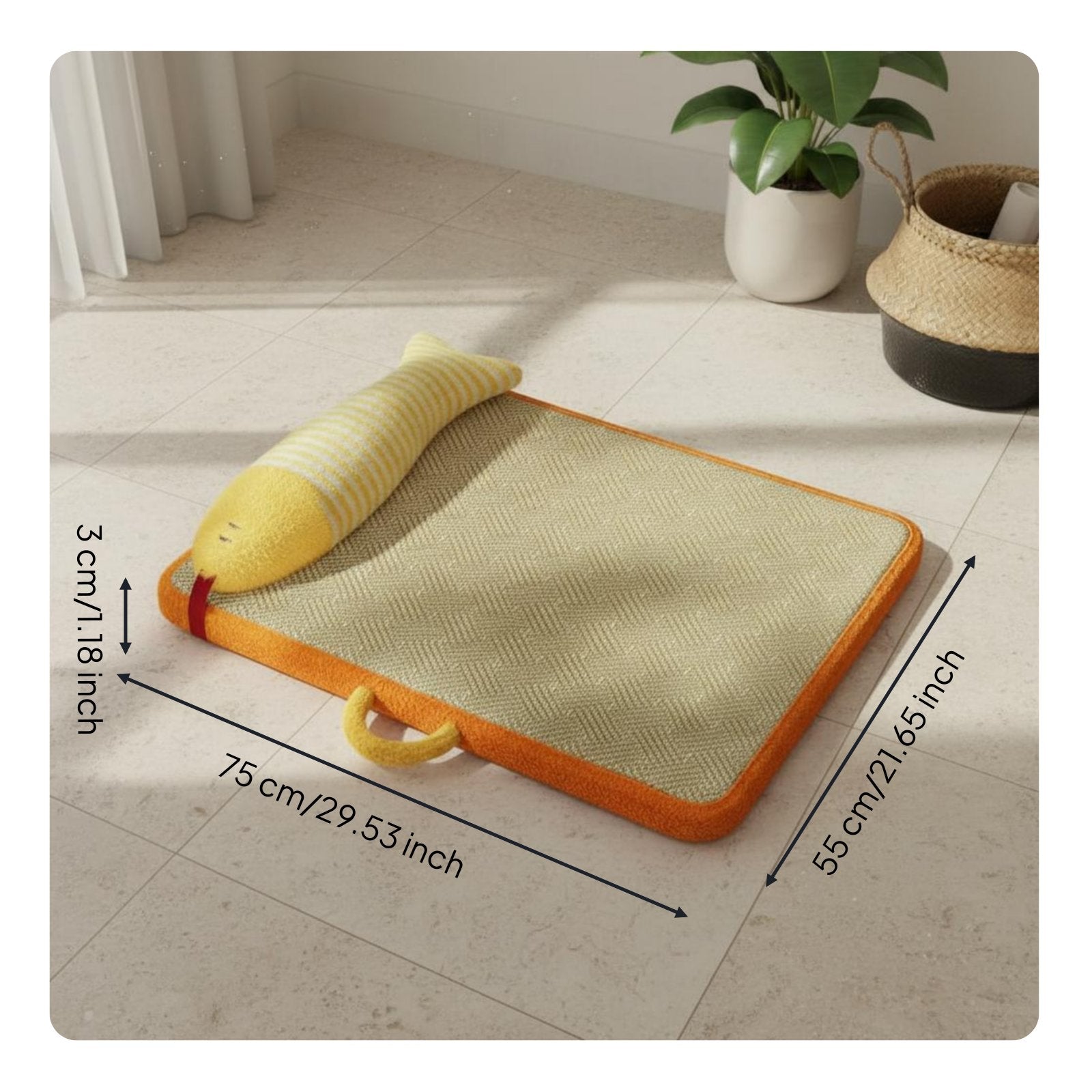 Rattan Pet Bed Detachable and Washable Rattan Pet Mat Portable for Cats