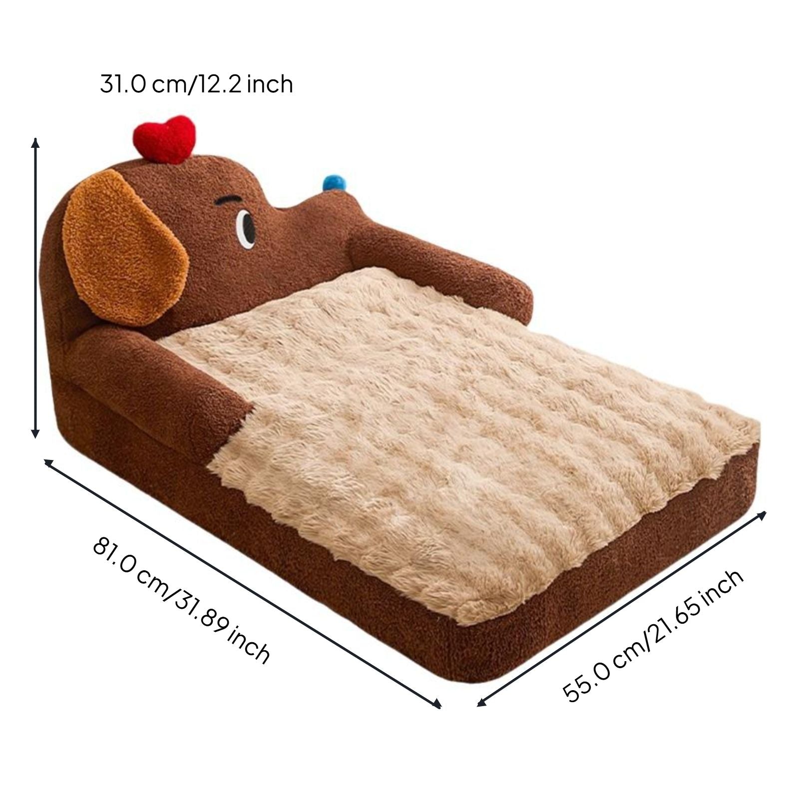 Calming Soft Dog Sofa Bed, Cat Bed, Non-Slip, All-Season
