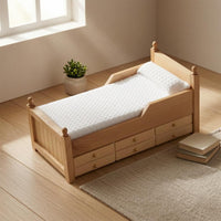 OB11 Dollhouse Bed Slatted Design Four-Poster Dollhouse Bed White Bedding
