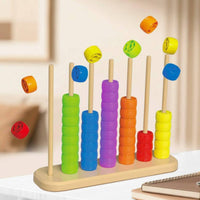 Rainbow Bead Stacking Toy Hand-Eye Coordination Rainbow Bead Sorting Set Cognitive Development Color Matching Peg Board Game for Preschoolers, Daycare