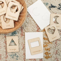 Wooden Shape Template Set Child Centered Shape Template Set STEM Geometric Templates for Preschoolers, Kids