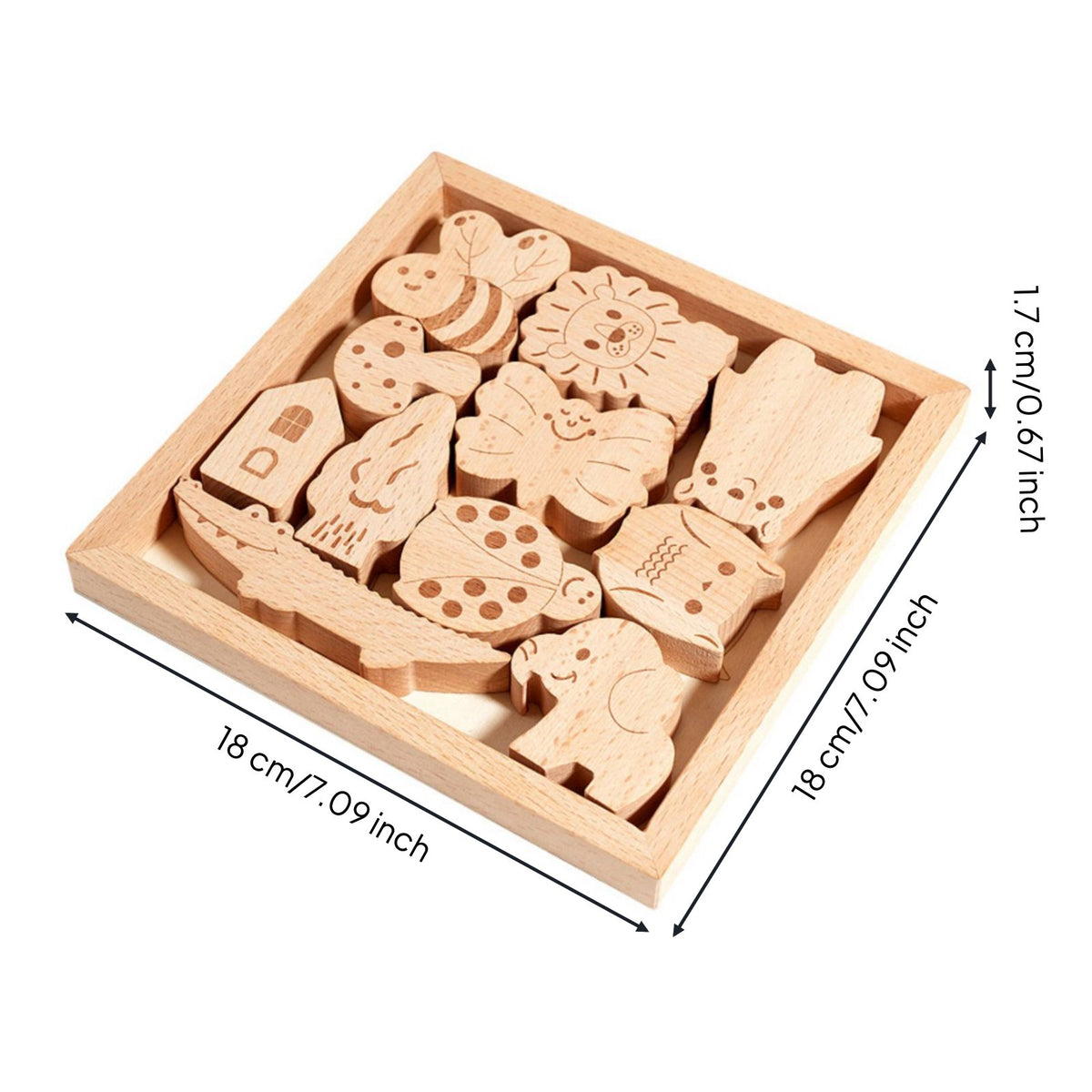 Wood Creature Equilibrium Educational Play Animal Stacking Blocks Wooden Stacking Blocks for Young Children