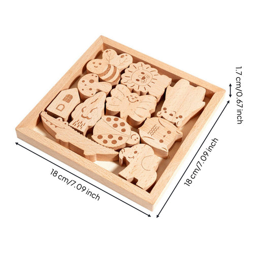Wood Creature Equilibrium Educational Play Animal Stacking Blocks Wooden Stacking Blocks for Young Children