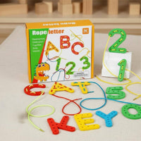 Number and Letter Threading Toy Early Learning ABC Lacing Blocks