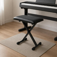Folding Piano Stool Rubber Feet X-Shaped Frame Piano Stool Foldable