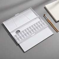Trifold Paint Palette Flip Lid Folding Palette Case Foldable for Studio, Artists