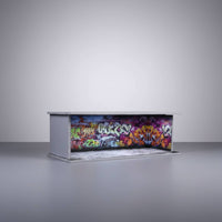 Graffiti Parking Garage Display Acrylic Enclosed Shelter Diorama Display Case Easy Assembly 1:64 Model Car Showcase for Collection